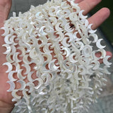 Måne Shell Perler, Hvid, (11x8mm) - Uniq Perler - 405194