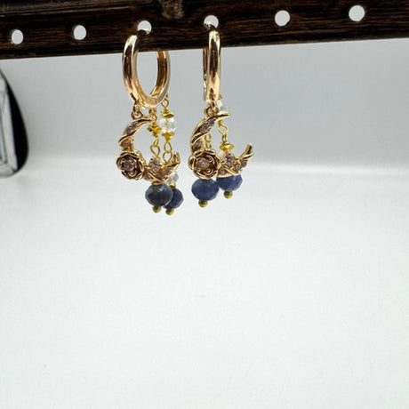 Måne Vedhæng Med Zirkonia Sten, 15x13 mm - Uniq Perler - 113981