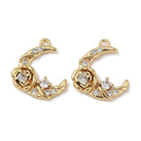 Måne Vedhæng Med Zirkonia Sten, 15x13 mm - Uniq Perler - 113981