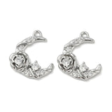 Måne Vedhæng Med Zirkonia Sten, 15x13 mm - Uniq Perler - 113982