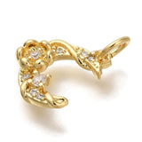 Måne Vedhæng Med Zirkonia Sten - Langtidsholdbar Forgyldt (14x11mm) - Uniq Perler - 114175