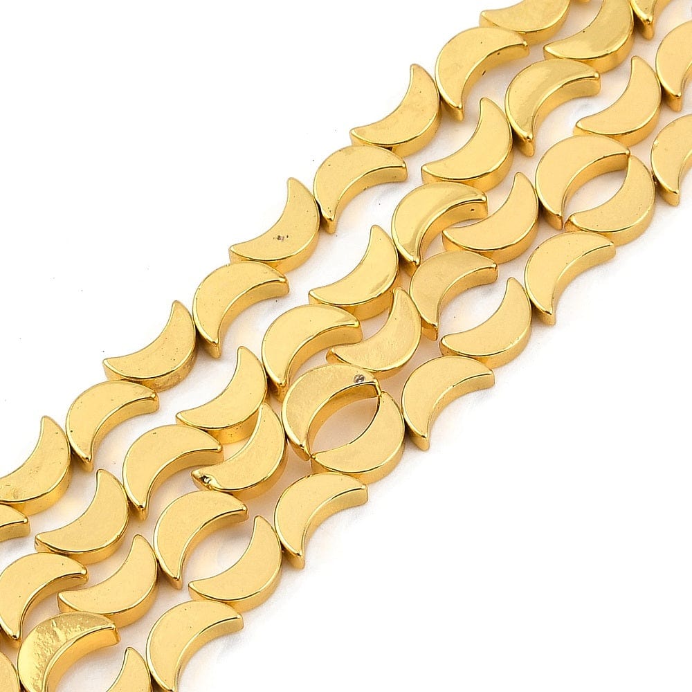 Måneformet Hæmatit – Forgyldt (8,5x5mm) - Uniq Perler - 113915