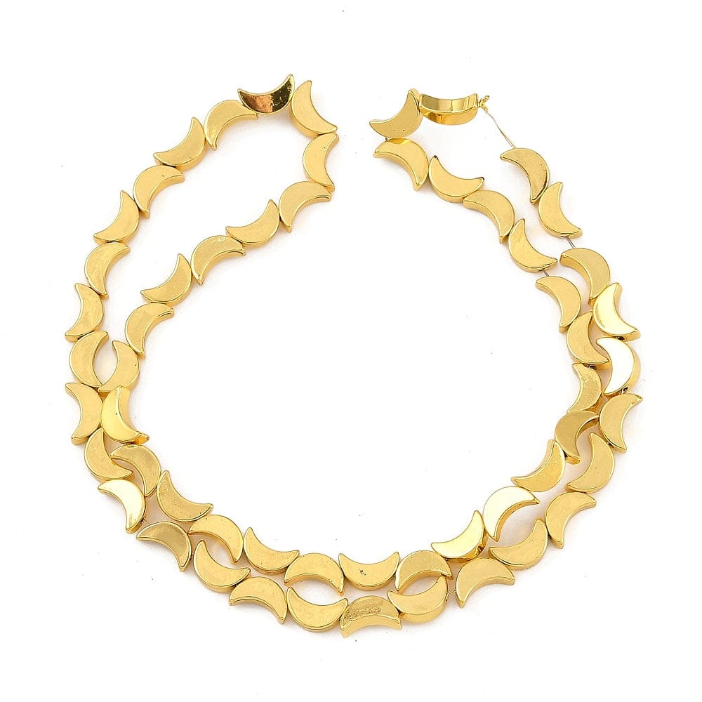 Måneformet Hæmatit – Forgyldt (8,5x5mm) - Uniq Perler - 113915