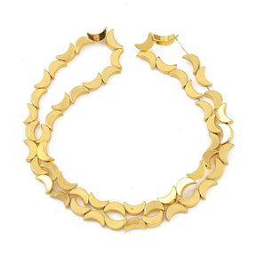 Moon-shaped Hematite – Gold-plated (8.5x5mm) - Uniq Perler - 113915