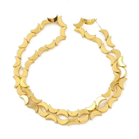 Måneformet Hæmatit – Forgyldt (8,5x5mm) - Uniq Perler - 113915