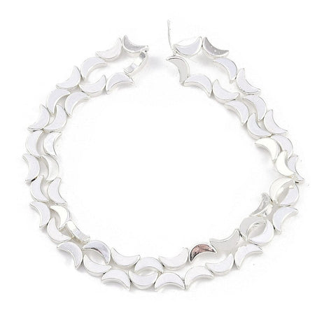 Måneformet Hæmatit – Forsølvet (8,5x5mm) - Uniq Perler - 113914