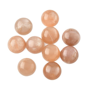 Mondstein Cabochon – Pfirsich, Halbrund (12mm) 1 Stk - Uniq Perler - 