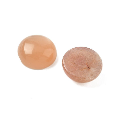 Månesten Cabochon – Fersken, Halvrunde (12mm) 1 stk - Uniq Perler - 