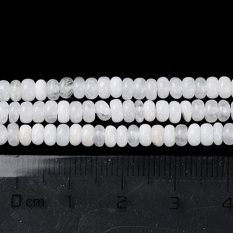 Månesten – Rondel, Hvid (4x2mm) - Uniq Perler - 111692