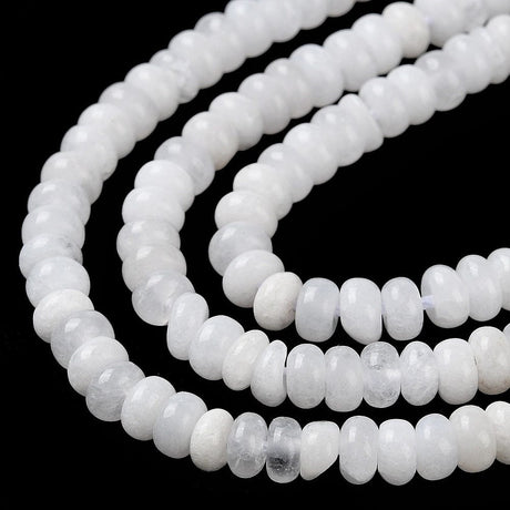 Månesten – Rondel, Hvid (4x2mm) - Uniq Perler - 111692