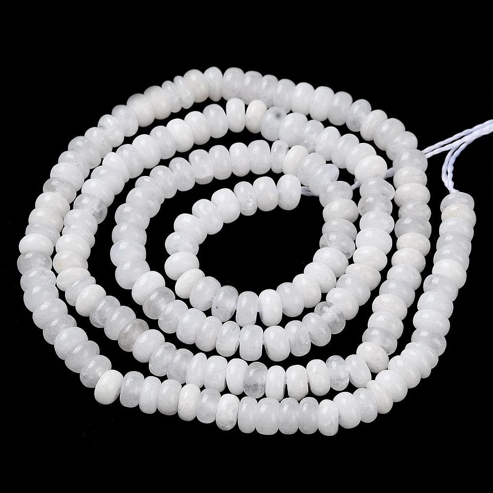 Månesten – Rondel, Hvid (4x2mm) - Uniq Perler - 111692