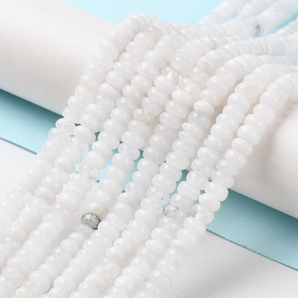 Månesten – Rondel, Hvid (4x2mm) - Uniq Perler - 111692