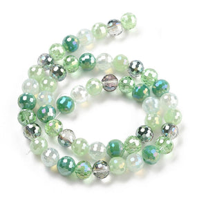Mange Facetteret Glasperler, 8mm - Uniq Perler - 113221