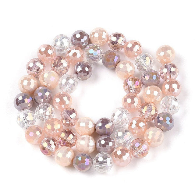 Mange Facetteret Glasperler, 8mm - Uniq Perler - 114176