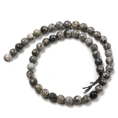 Map Stone/Jaspis Sten, Facetteret 10 - 10,5mm - Uniq Perler - 113047