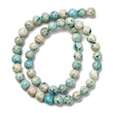 Marmor Perlestreng – Farvet, Mørk Turkis, Runde Perler (8.5mm) - Uniq Perler - 