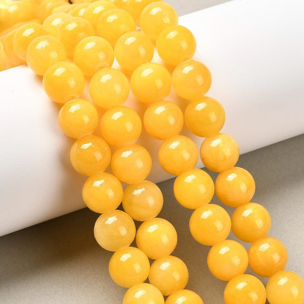 Mashan Jade - Gul (10mm) - Uniq Perler - 111782