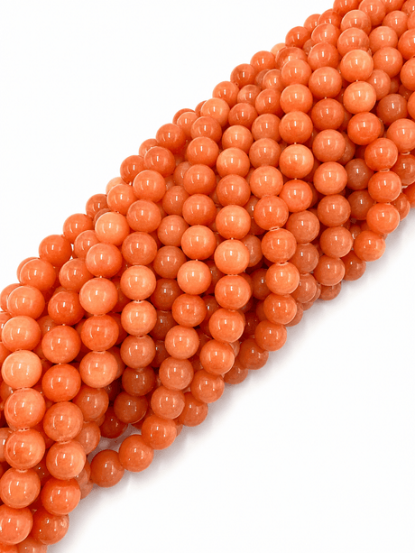 Mashan Jade - Orange Runde (12mm) - Uniq Perler - 113983, 78715002567993337118599284