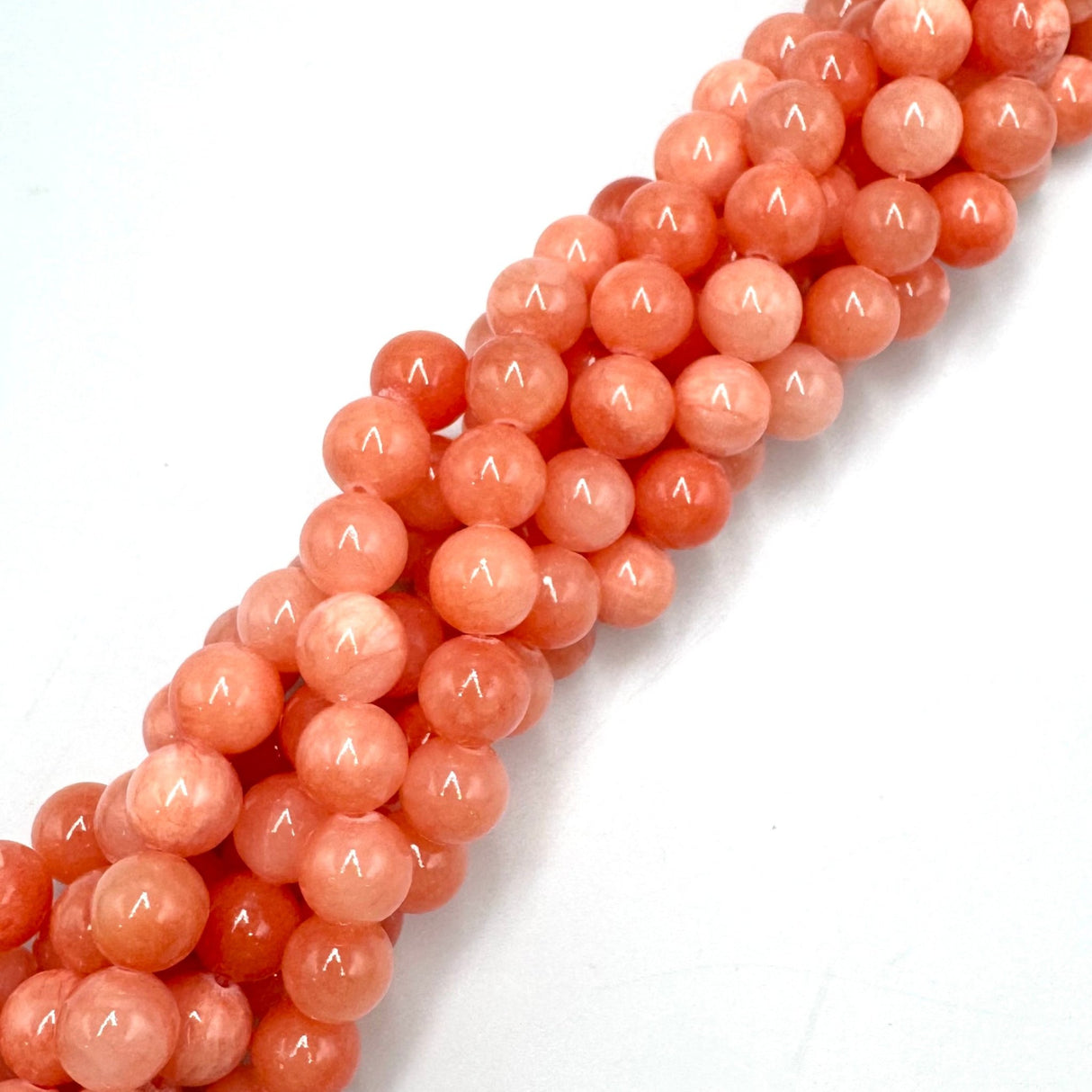 Mashan Jade - Orange/Koral (10mm) - Uniq Perler - 112778