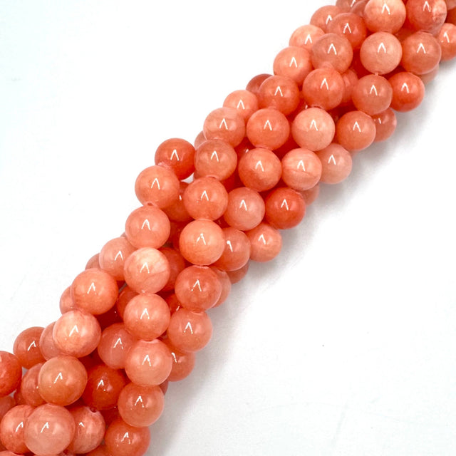 Mashan Jade - Orange/Koral (10mm) - Uniq Perler - 112778