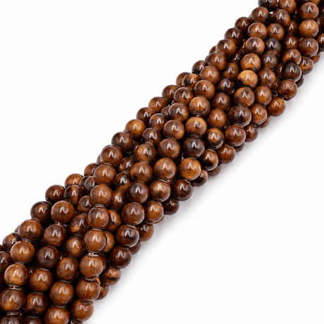 Mashan Jade Perler – Brun, Rund (8mm) - Uniq Perler - 125080, 78715080567993444423999284