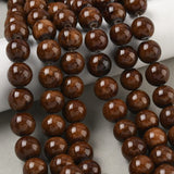 Mashan Jade Perler – Brun, Runde (10mm) - Uniq Perler - 125915