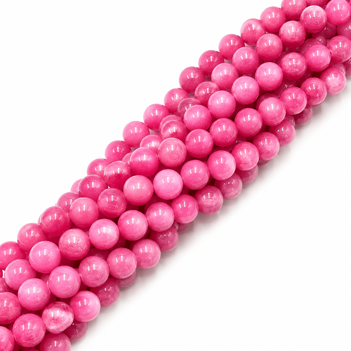 Mashan Jade Perler – Fuchsia, Rund (12mm) - Uniq Perler - 125037, 78715151567993444440999284