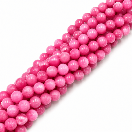 Mashan Jade Perler – Fuchsia, Rund (12mm) - Uniq Perler - 125037, 78715151567993444440999284