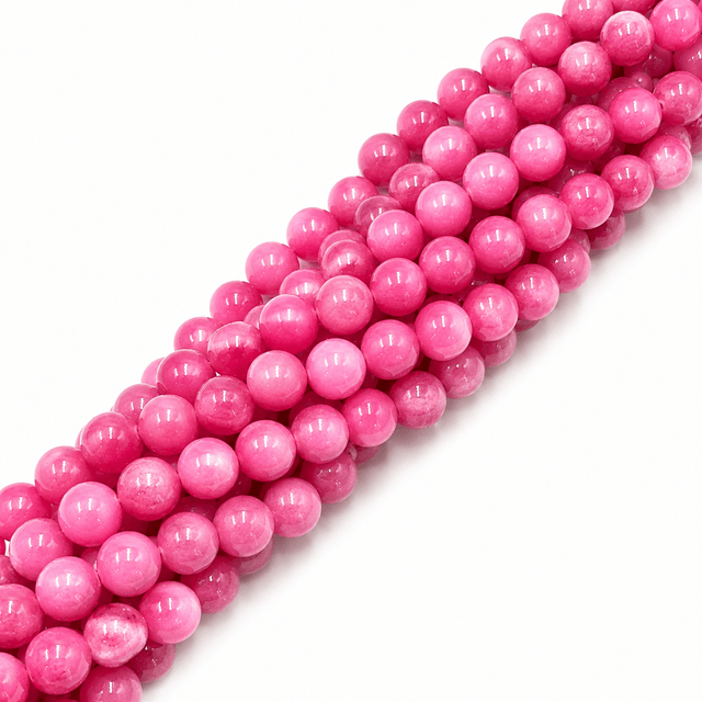 Mashan Jade Perler – Fuchsia, Rund (12mm) - Uniq Perler - 125037, 78715151567993444440999284