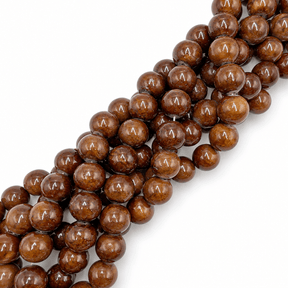 Mashan Jade Perler – Kokosbrun, Runde (12mm) - Uniq Perler - 126093