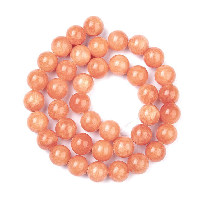 Mashan Jade Perler – Orange, Runde (6mm) - Uniq Perler - 122347