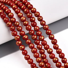 Mashan Jade Perler – Rød, Runde (4~5mm) - Uniq Perler - 125946