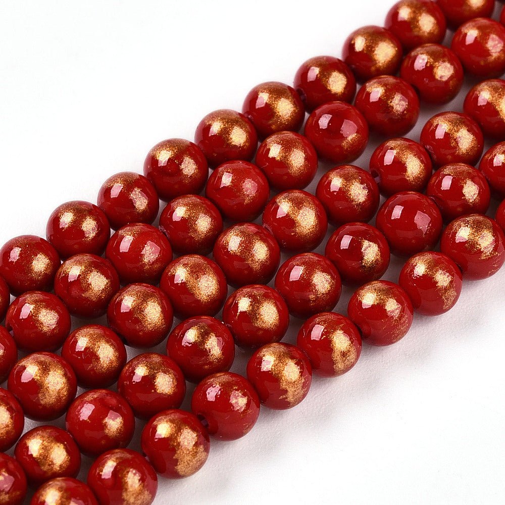 Mashan Jade Perler – Rød, Runde (4~5mm) - Uniq Perler - 125946