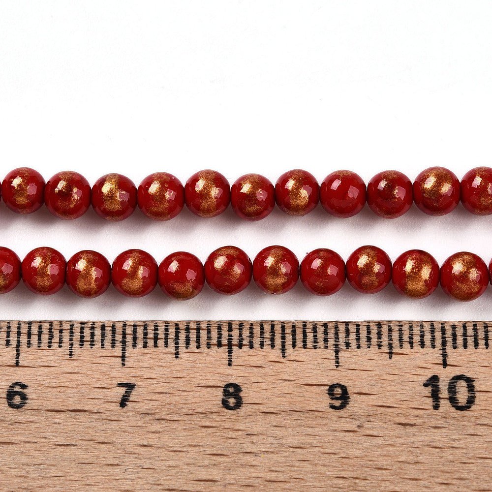 Mashan Jade Perler – Rød, Runde (4~5mm) - Uniq Perler - 125946