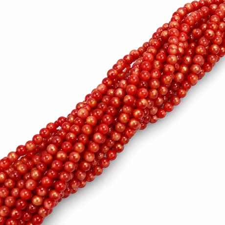 Mashan Jade Perler – Rød, Runde (4~5mm) - Uniq Perler - 125946