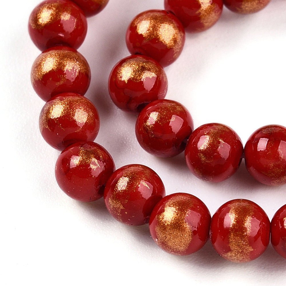 Mashan Jade Perler – Rød, Runde (4~5mm) - Uniq Perler - 125946