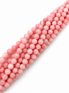Mashan Jade Perler – Rosa, Rund (12mm) - Uniq Perler - 124775, 78715036567993435542199284
