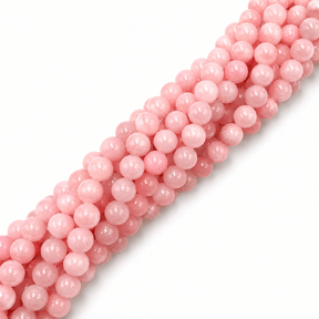 Mashan Jade Perler – Rosa, Rund (8mm) - Uniq Perler - 125059