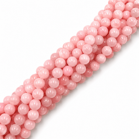 Mashan Jade Perler – Rosa, Rund (8mm) - Uniq Perler - 125059