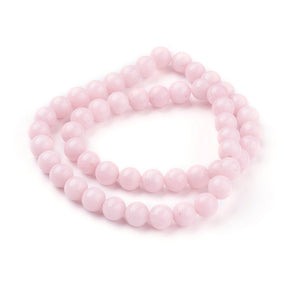 Mashan Jade Perler – Rosa, Rund (8mm) - Uniq Perler - 125059