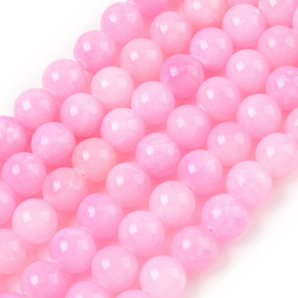 Mashan Jade - Pink/Rosa, Runde (10mm) - Uniq Perler - 111783
