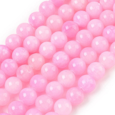 Mashan Jade - Pink/Rosa, Runde (10mm) - Uniq Perler - 111783
