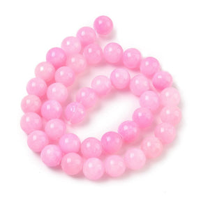 Mashan Jade - Pink/Rosa, Runde (10mm) - Uniq Perler - 111783
