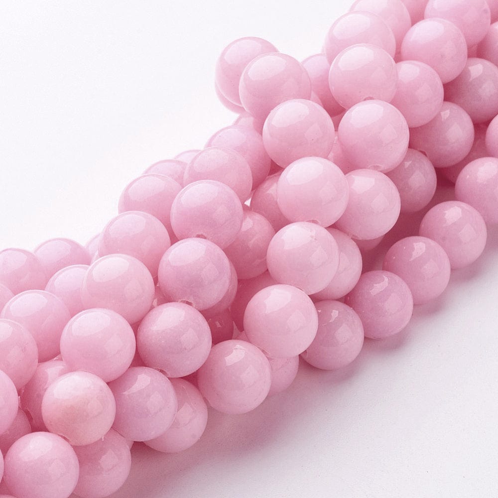 Mashan Jade - Pink/Rosa, Runde (10mm) - Uniq Perler - 111783