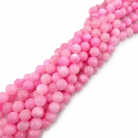 Mashan Jade - Pink/Rosa, Runde (10mm) - Uniq Perler - 111783