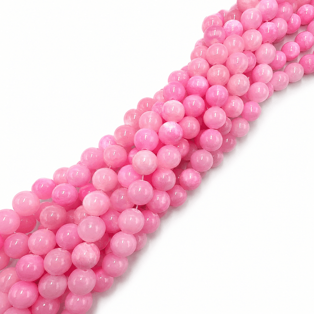 Mashan Jade - Pink/Rosa, Runde (10mm) - Uniq Perler - 111783