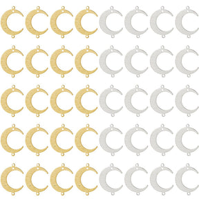 Mellemled Måne – 2 Farver Langtidsholdbar (22mm, 40 stk) - Uniq Perler - 117683