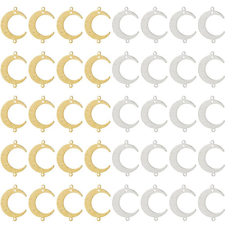 Mellemled Måne – 2 Farver Langtidsholdbar (22mm, 40 stk) - Uniq Perler - 117683