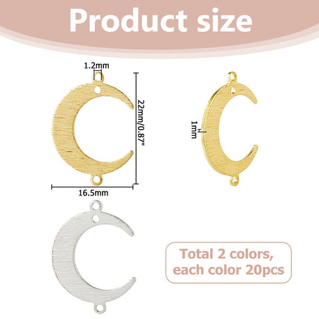 Mellemled Måne – 2 Farver Langtidsholdbar (22mm, 40 stk) - Uniq Perler - 117683