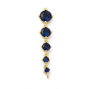 Zwischenglied mit blauen Zirkonsteinen – 18K Vergoldet (36x7,5mm) - Uniq Perler - 115284